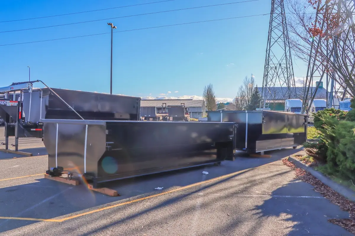 Roll-off dumpster ready for waste disposal at job site for Construction Dumpster Rental in Lopatcong